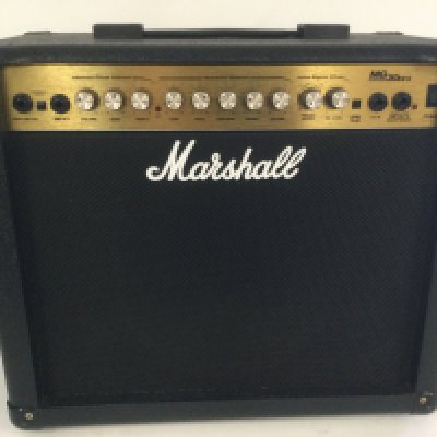 A Marshall MG 30DFX guitar amplifier.