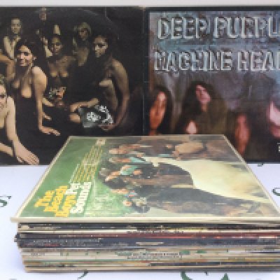 Two bags containing a collection of LPs by various artists including Jimi Hendrix, Deep Purple (Quadrophonic pressing), Queen and others.