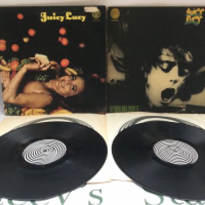 Two early UK pressings of Juicy Lucy LPs comprising the self titled LP and 'Lie Back And Enjoy It'. One feelable scratch on side A of 'Juicy Lucy'.