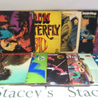 Eleven rock and prog rock LPs by various artists including Uriah Heep, Iron Butterfly, Crazy Elephant and various compilations.