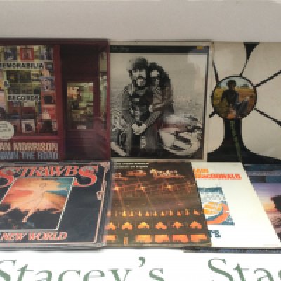 Fifteen folk rock LPs by various artists including Van Morrison (180g pressing), Pentangle, Bob Dylan and others.