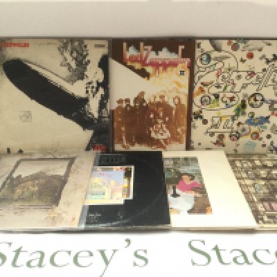 Seven Led Zeppelin LPs comprising 'Led Zeppelin I', 'IV', 'Physical Graffiti' and others.