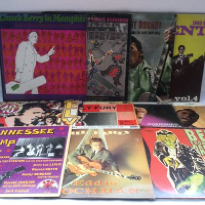 A collection of rock n roll and rockabilly LPs and 10" discs by various artists including Elvis Presley, Gene Vincent, Eddie Cochran and others.