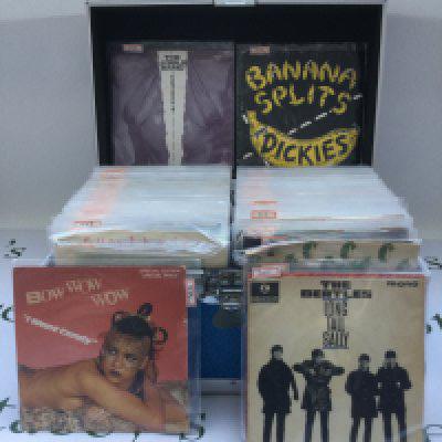 Seven Neo flight cases containing 7" singles and EPs by various artists from the 1960s onwards plus two empty flight cases for LPs (9).