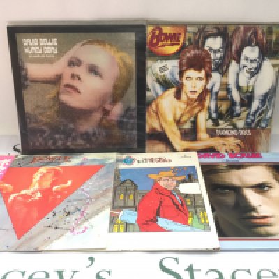 Eleven David Bowie LPs and 12" singles comprising foreign pressings including a Japanese 'Bowie', a Spanish 'Hunky Dory' and others.