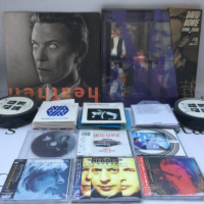A box of mainly David Bowie CDs and DVDs including Japanese imports.