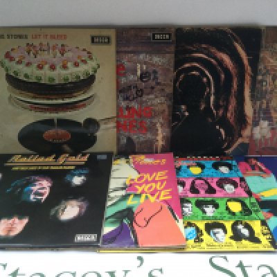 Eight Rolling Stones LPs comprising 'Let It Bleed', 'Some Girls' and others.