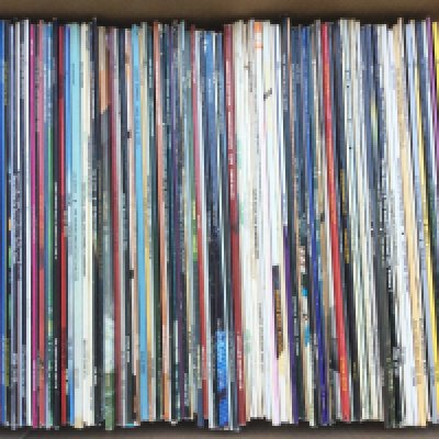 A box of soul and disco LPs and 12" singles by various artists including James Brown, Diana Ross, George Benson and others.