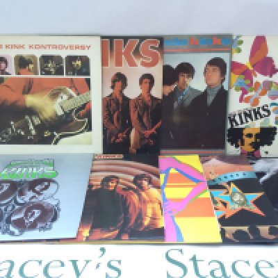 Nine LPs by The Kinks comprising reissues of 'Face To Face', 'Something Else' and others.