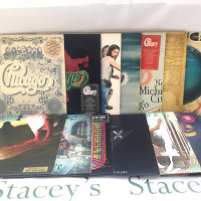 Fourteen soft rock LPs by various artists including Chicago, Styx, Foreigner, Journey and Kansas. Includes three promo copies and Styx radio sampler.