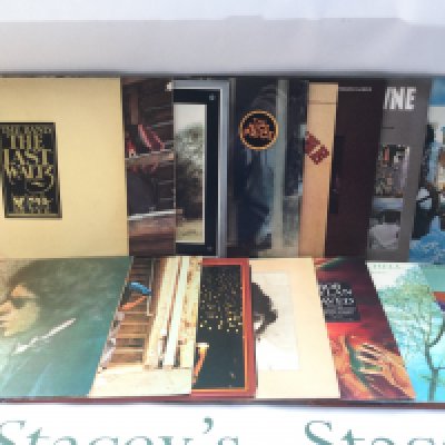 Fifteen folk rock LPs by various artists including Bob Dylan, Joni Mitchell, The Band and others. Includes two Bob Dylan promo LPs.