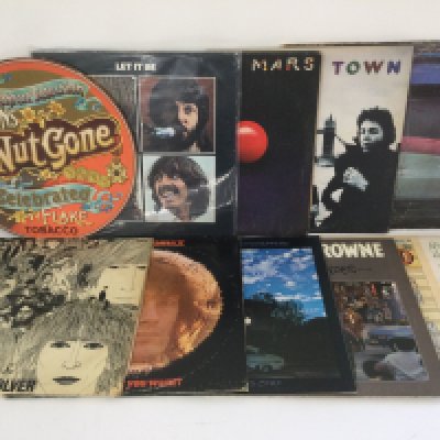Two bags containing a collection of 20 LPs by various artists including The Beatles, Small Faces, The Kinks, The Rolling Stones and others. Includes early UK and US pressings.