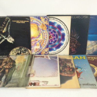 Two bags containing 20 prog rock LPs by various artists including Camel, Nektar, Man, Curved Air and others.