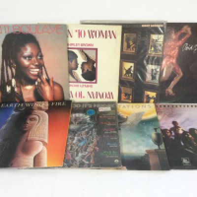 Two bags containing 27 funk and soul LPs by various artists including The Temptations, Earth, Wind & Fire, Tina Turner and others.