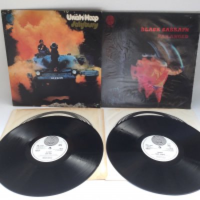 A first UK pressing of 'Salisbury' by Uriah Heep and an early UK pressing of 'Paranoid' by Black Sabbath (2). Both Ex.
