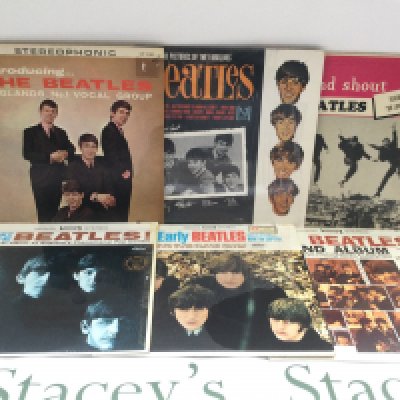 A record case of US pressings of Beatles LPs, mostly comprising later reissues.