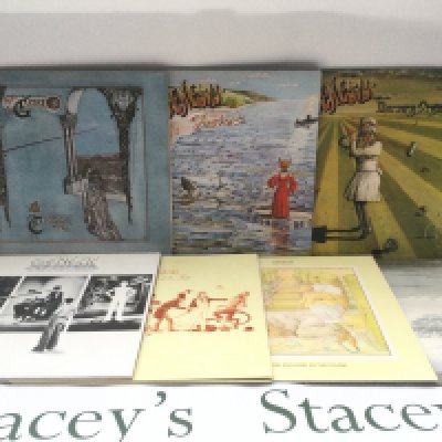 Fifteen Genesis and Peter Gabriel solo LPs comprising 'Nursery Cryme', 'Trespass', 'Foxtrot' and others.