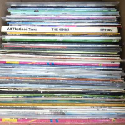 A box of Kinks and related LPs and 12" singles including 'Muswell Hillbillies', 'Sleepwalker', 'Schoolboys In Disgrace' and others.