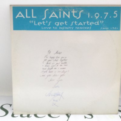 A signed All Saints 12" promo disc, signed by Shaznay Lewis with accompanying note addressed to 'Steven'. Please note that we are not experts in this field and can offer no guarantees that these signatures are genuine and will not be held responsible should they prove otherwise.