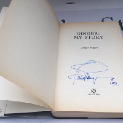 A signed Ginger Rogers hardback autobiography 'Ginger : My Story'.