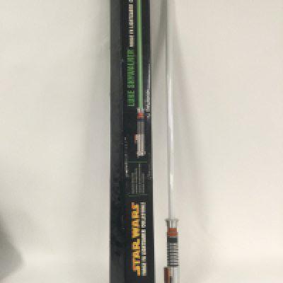 A boxed Master Replicas Star Wars lightsaber, Luke Skywalker model.