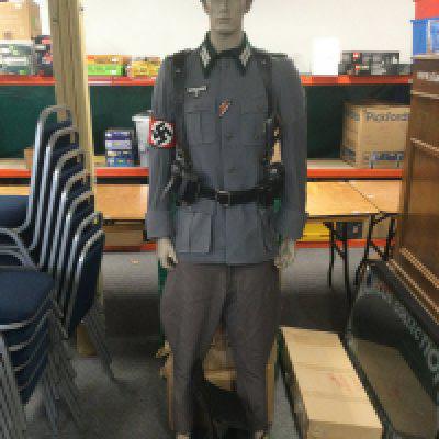A Western Costume Company film replica of a WW2 German uniform and dummy.