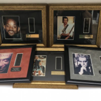 Five framed limited edition film cels for Gladiator, Hannibal, Ali, The Patriot and The Godfather part III.