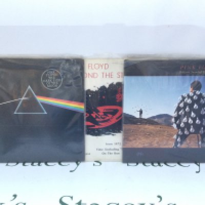 Three Pink Floyd LPs comprising 'Dark Side Of The Moon', 'Delicate Sound Of Thunder' and one other.