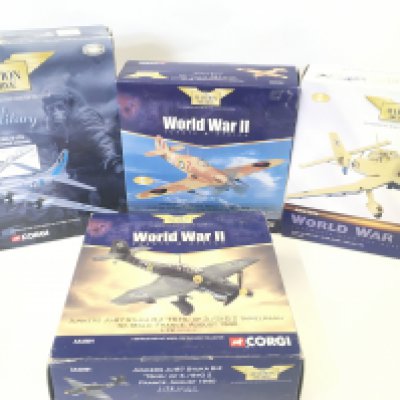 4 X Boxed Corgi Aviation Archive Models including a Boeing B-17G. A Hawker Hurricane. A Junkers Ju 87B and a Junkers Ju-87. (4)