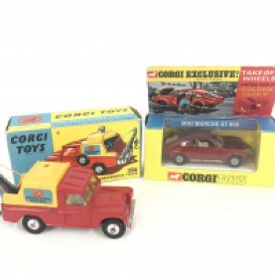 A Boxed Corgi Land-Rover Truck #477 a/f. And a Corgi Mini Marcos GT 850 #341.