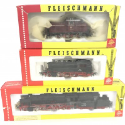 3 Boxed Fleishmann H0 Gauge Locomotives.