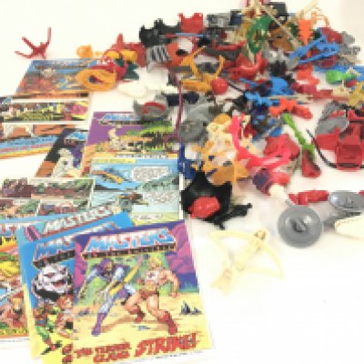 A collection of Masters of the Universe Accessories