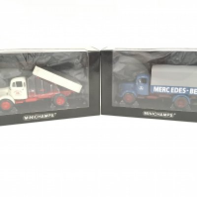 2 Boxed Minichamps Trucks. A Mercedes-Benz L3500 Tipper Truck and a L 3500 Canvas Truck.