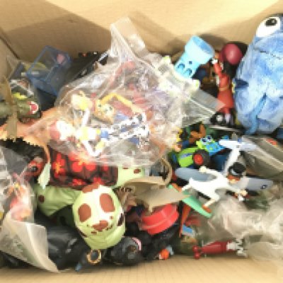 A Box Containing Various Disney Figures. No Reserve.