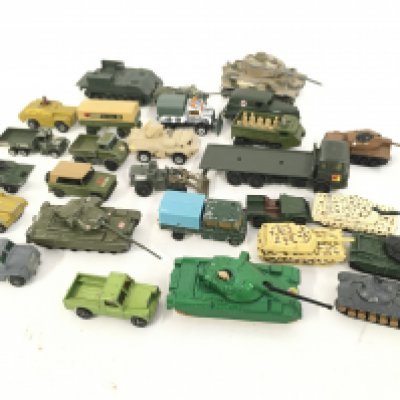 A Collection of Plastic and Diecast Military Vehicles. Including Matchbox and Airfix. no Reserve.