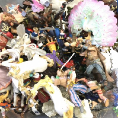 A Box Containing various Plastic Figures including Unicorns. Pirates etc.