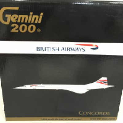 A Boxed Gemini 200 British Airways Concorde 1:200 scale. one Set of Wheels has been Glued In.