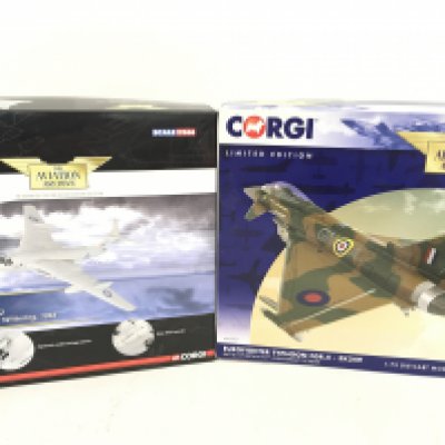 2 X Boxed Corgi Aviation Archive Models. A Handley Page Victor B.2 #AA31605 and a Euro Fighter Typhoon FGR.4 #AA36407(wheels have been glued in).