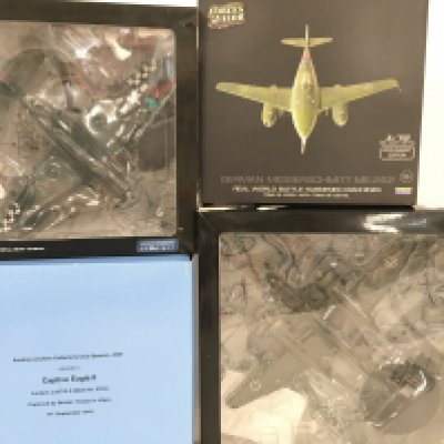 4 z boxed model Aircraft including Corgi. Forces of Valour and War Master. Some Wheels have Bern Glued in.