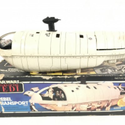 A Boxed Star Wars The Return Of The Jedi Rebel Transport. Parts Missing. Box Is Worn.