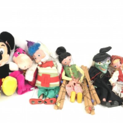 A Collection of Pelham Puppets and soft Toys.