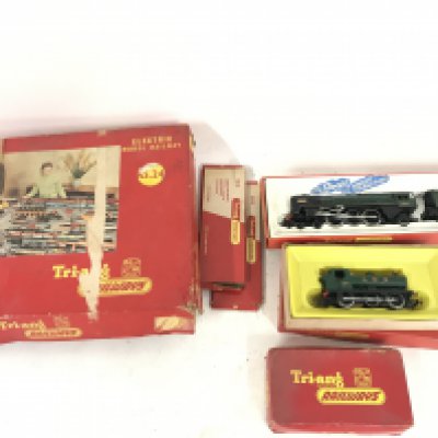 A Small Collection of Boxed Tri-Ang 00 Gauge including Locos and Track. No Reserve.