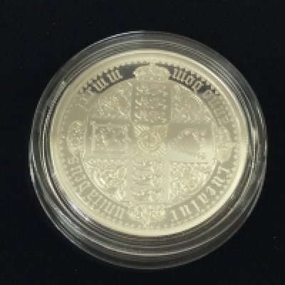 2021 UK 2oz silver gothic crown quartered arms. Postage B