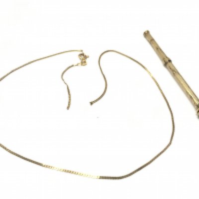 withdrawn - A propelling pencil and 9 carat gold chain. Postage catA