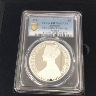 2021 gothic silver proof 5pound coin slabbed. Postage B