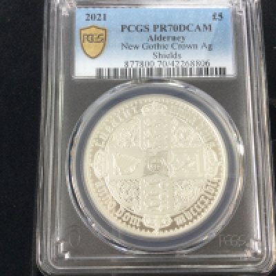 2021 gothic silver proof 5 pound coin. Slabbed.