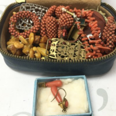 A collection of coral and other Jewellery , postage category B