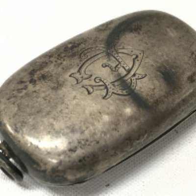 A silver double sovereign case. Postage cat a