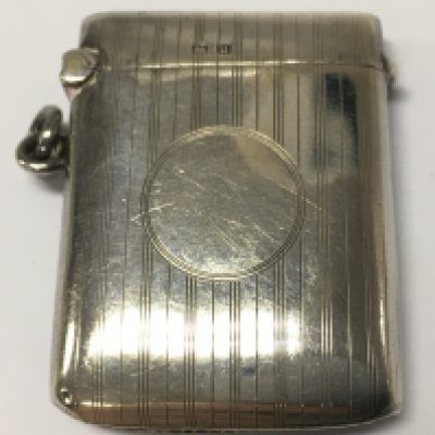A silver vesta case, Birmingham hallmarked. Postage catA