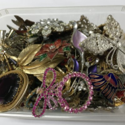 A collection of costume brooches, no reserve. Postage cat a